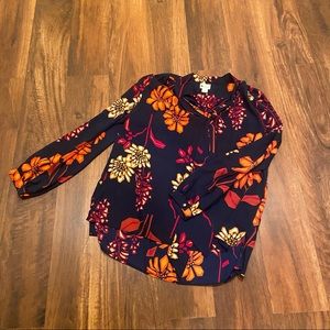 Stylus Geometric Floral Print Blouse